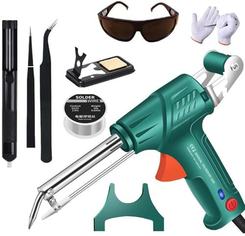 Soldador Láser Industrial con Calentamiento Interno, Set de Soldador Multi-Función, Temperatura hasta 480℃, Pistola de Soldadura para el Hogar Industrial DIY (Verde)