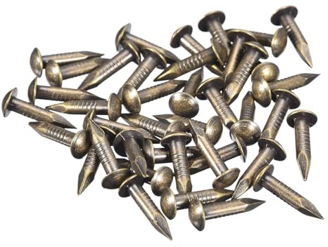 sourcing map 35Pcs Small Tiny Nails 2.8x15mm(DXL) Tiny Brass Nails Hardware Round Head Brass Nail for Wooden DIY Projects Decorative Boxes Household, Bronze Tone