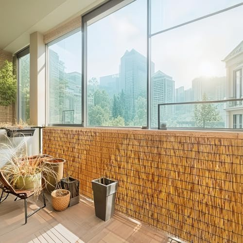 Schilfrohrmatte, Balkon-Schilfmatte 60cm 90cm 100cm 120cm 140cm Hoch Dekorativer Zaun Für Gartenzaun, Trennwand, Sichtschutz Für Die Terrasse Im Hinterhof