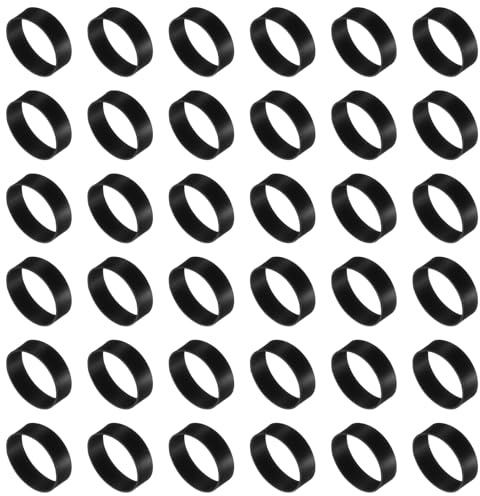 sourcing map 60Pcs Silicone Rubber Bands,15mm/0.6 Rubber Bands Rings Cable Ties Strong Elastic Bands Non-Slip for Cord Wrapping Bag Wraps (Black,7mm)