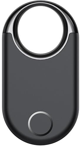 Smart Tracker Tag, Schlüsselfinde Kompatibel mit Apple Wo ist? APP (iOS NUR, Android Not Supported), Bluetooth Tracker für Gepäck/Taschen/Koffer, Auswechseln der Batterien, Tiefschwarz / 1 Stück
