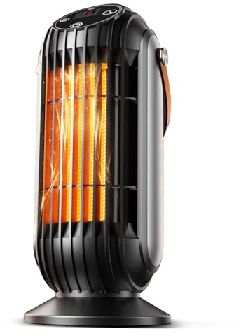 Mini Radiateur Soufflant à Économie d'Énergie Chauffage Soufflant Électrique Radiateur Soufflant Chauffage d'appoint 1500W Avec 3 Modes pour Salon, Chambre, Bureau, Salle de Bain