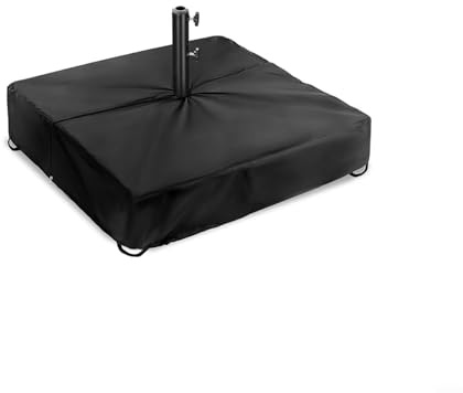 EXTRWORY Housse de protection imperméable avec fermeture éclair pour pied de parasol carré Oxford 210D avec coins élastiques pour jardin, terrasse, plage, cour (106,7 x 106,7 x 12,7 cm)