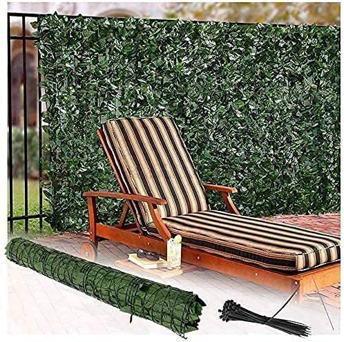 Rollo de seto de hojas de hiedra artificial extragrande de 1,5 x 2 m para valla de jardín al aire libre, solución de privacidad decorativa, resistente a los rayos UV, fácil instalación
