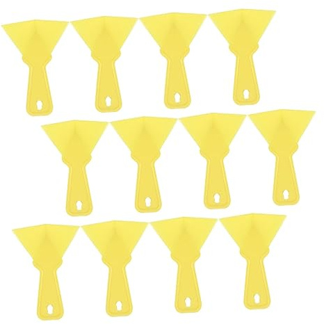 Hoement Juego de 12 Cuchillos para Pintar Esquinas de Pared, Llana de Esquina Exterior de Plástico Amarillo, Herramienta Ligera y Fácil de Almacenar para Pladur