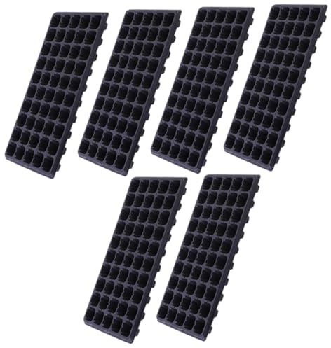 Levemolo 6 Pezzi Vassoi per Semina Vassoio Coltivazione Celle in Plastica Nero Semenzaio Germinazione per Serra e Giardinaggio per Orto e Vivaio Design Semplice e Resistente