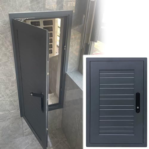 Kraftig aluminiumlegering VVS åtkomst dörr med handtag ledningar åtkomstpanel för vindar och källare 38 cm x 86 cm (grå) hållbar krypning rymddörr