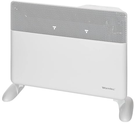 WARMTEC Termoconvettore Elettrico Basso Consumo 1500W Inverter - Stufa Smart WiFi con App, Termostato e Timer - Montaggio a Parete o Portatile, IP24 - Bianco