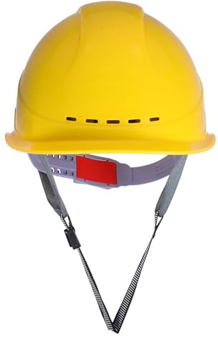 ERINGOGO Casque de Chantier Adulte Jaune en Plastique Épais, Casque de Sécurité Industriel Ventilé pour Chantier, Protection Impacts, Léger et Confortable, Équipement de Protection