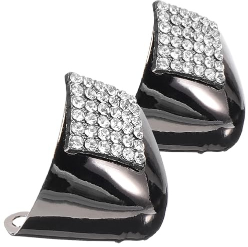 iplusmile 1 Paar Zehenkappen für High Heels aus Metall Spitz Schutzkappen in Gunmetal 3x2,9cm Langlebiger Zehenschutz für Schuhe und Stiefel