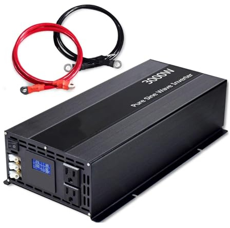 Transformateur Tension Onduleur Solaire 3000W À Onde Sinusoïdale Convertisseur 12V/24V/36/48V CC vers 120V/220V/230V/240V CA Convertisseur Tension pour Batterie Inverter(110V,USA,48V)