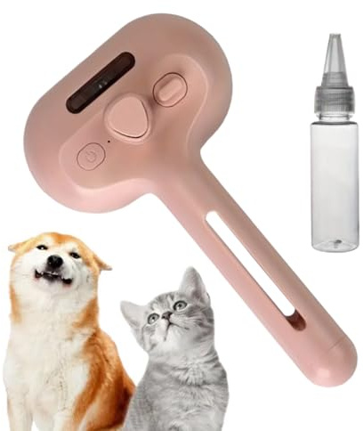 Cat Brush with Steam Self Cleaning Ergonomic Pet Steam Brush | Misting Comb Large Capacity Tank Tool Hair Removal Steamer Gentle Massage for Home Shower Dog Travel