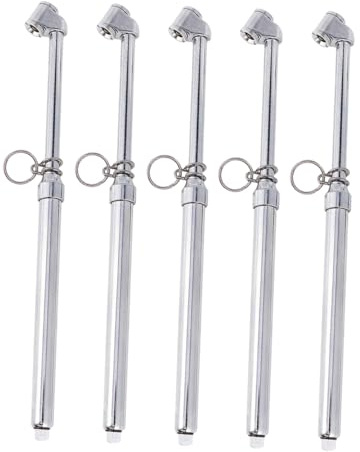 MAGICLULU 5 Pcs Tire Pressure Gauge Pencil Set Accurate Mechanical Air Gage Metal Stem with Single Chuck for Car Motorcycle Rv SUV Portable Tyre Checker