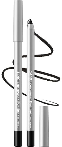 Gel Eyeliner svart, krämig kajalpenna vattentät, långvarig och torkbeständig ögonliner med hög täckförmåga, högpigmenterade ögon Mske Up Pen, perfekt för Smokey Eyes Makeup