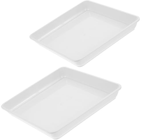 TEHAUX Vassoio Quadrato per Piante Grasse 2 Pezzi Vassoio in Resina per Raccolta Acqua, 60 X 60 CM, Adatto per Piante da Interno