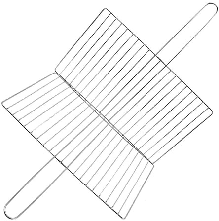 Healifty Panier à Poisson Gril en Acier Inoxydable Argenté, Vertical, pour Barbecue et BBQ Extérieur, pour Crevettes et Légumes, Empêche Les Aliments de Tomber