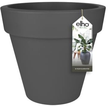 elho Pure Round 40cm Blumentopf - Anthracite | ∅ 39 x H 35.7 cm | für den Innen- und Außenbereich