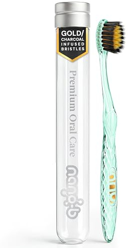 NANO-B | Cepillo de Dientes para Encías Sensibles | Elimina hasta el 99% de las Bacterias Dañinas | ORO y Carbón Activo - Verde