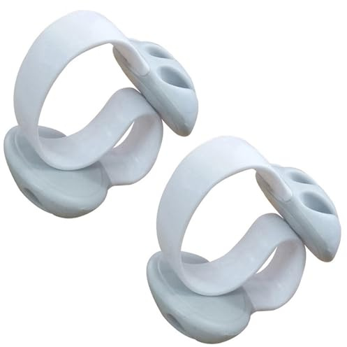 YY Home Weighted Desktop Non Adhesive Cable Clips Desk Organizer Line Fixer Wire Holder Cord Management Set for Phone Chargers,TV,PC,USB Cables, White and Black Set Pack (2pcs White)