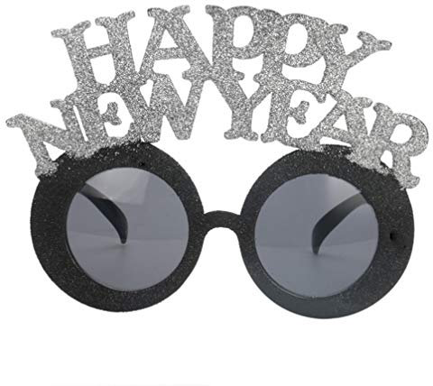 LUOEM Silvester Party Brille Happy New Year Sonnenbrille Neujahr Brille Foto Props