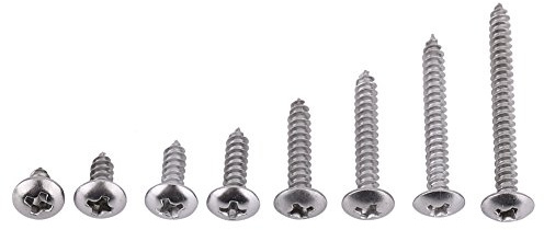 200pcs M3 Vis Autotaraudeuses en Acier Inoxydable à Tête Cruciformes/Plate/Fraisée Vis Autotaraudeuses Vis à Bois M3 x 6/8/10/12/16/20/25/30mm(Set C: Tête Fraisée)