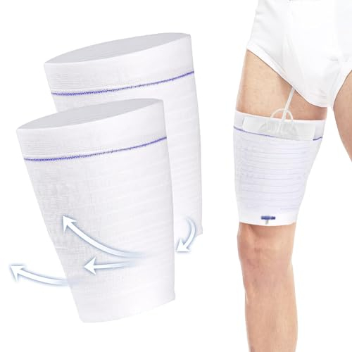 HANSILK Lot de 2 Sacs de Rangement pour Sac à Urine, Support de Poche Cathéter Lavable et Réutilisable Conçu pour les Incontinents Taille L