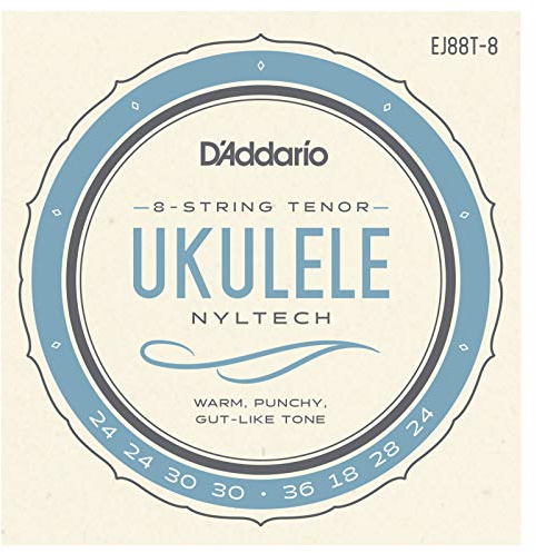 D'Addario EJ88T-8 Nyltech Ukulele, 8-String Tenor