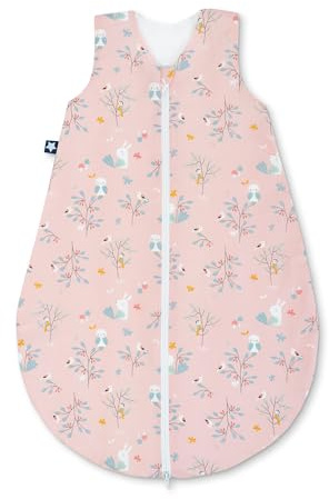 Julius Zöllner Baby Ganzjahresschlafsack aus 100% Baumwolle, Größe 70 , 6-12 Monate, Standard 100 by OEKO-TEX, made in Germany, Rosalie