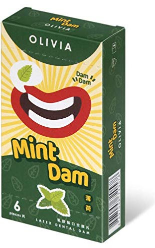 Olivia Paquete de 6 dam de látex con aroma a menta