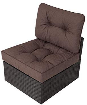 PillowPrim Gartenkissen auf gartenmöbel Rattan Gartenpolster Polsterauflagen Deko Kissen Auflage Polster Ersatzpolster für PE Rattansessel 60x60x40 Braun