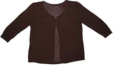 Fantasy Cardigan Spolverino Corto Coprispalle Giacchetto Bolerò Filo Viscosa Leggero Manica 3/4 Semplice Ragazza Donna