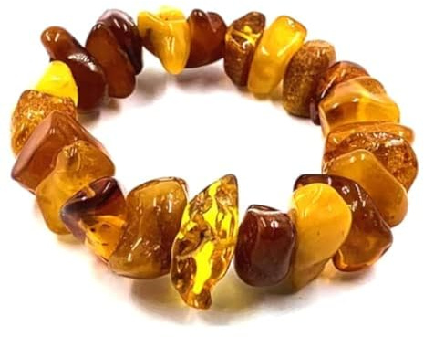Bracelet en ambre naturel sur élastique 19 cm - 100 % ambre de la Baltique non poli - Bracelets d'ambre véritable - Bracelet en ambre véritable, Ambre, Ambre