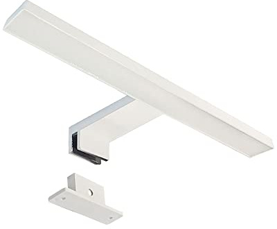 Maxkomfort LED Spiegelleuchte Bad 30cm Eckig Weiß – 5W Neutralweiß 4000K – IP44 Aufbauleuchte 230V – Badbeleuchtung & Schminklicht für Spiegelschrank & Wand