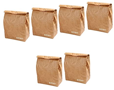 INOOMP 6 Stk Wander-lunch-tasche Lunchtasche Für Männer Isolierte Mittagstasche Kühltasche Für Das Mittagessen Wiederverwendbare Lunchtasche Arbeitstasche Kraftpapier Draussen Fräulein