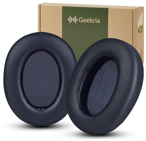 Geekria QuickFit Ear Pads for Sony WH-XB910N Headphones Memory Foam (Blue) | Soft Protein Leather, High-Density Memory Foam, Compatible Only with Sony WH-XB910N, Tool-Free Snap-On Replacement