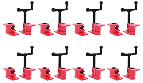 8 Stück Gusseisen Rohrschelle, 3/4 Zoll Heavy Duty Rohrschraubzwinge, Holzkleben Rohrschellen Rohr Schraubzwingen für Handwerksreparatur, DIY Holzbearbeitung