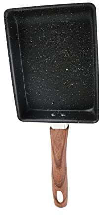 Cabilock Sartén Tamagoyaki Cuadrada Antiadherente Sartén De Cocina De Madera 10x20 Cm Utensilio De Cocina Multifuncional Para Tortillas y Freír