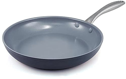 GreenPan Lima Hard Anodized Healthy Ceramic Nonstick 12 Frying Pan Skillet, PFAS-Free, Oven Safe, Gray
