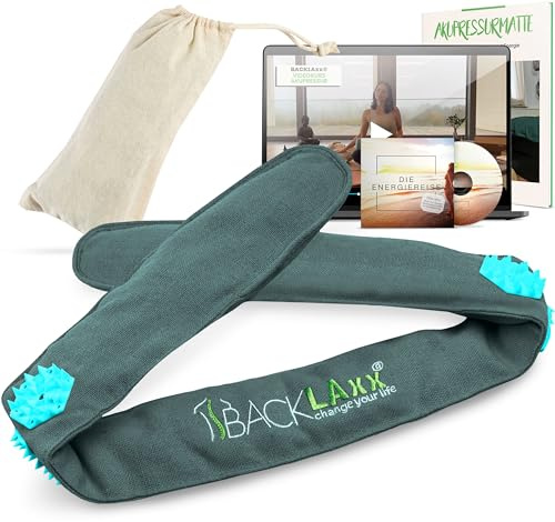 BACKLAXX® Akupressur Stirnband mit 230 Nadeln, Akupunktur Kopfband & Tasche