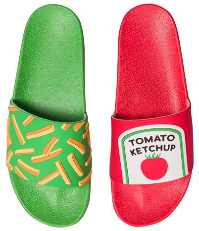 Dedoles Badeschuhe & Hausschuhe Damen Herren & Kinder Badesandalen lustige Designs Bücher Kaffee Party Pizza Fuchs Bär Lama Wolken Geschenk