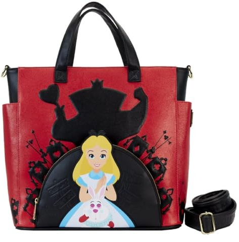 Loungefly Disney Sac fourre-tout convertible Alice au pays des merveilles, multicolore