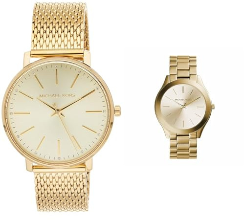 Michael Kors Damenuhruhr Pyper, 38 mm Gehäusegröße, Dreizeigerwerk, Edelstahlarmband