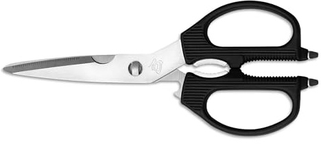 KAI Shun Forbici multiuso - Manico ergonomico - Tacca per ossa, schiaccianoci, apribottiglie e levacapsule - Smontabile per una facile pulizia Forbici da cucina