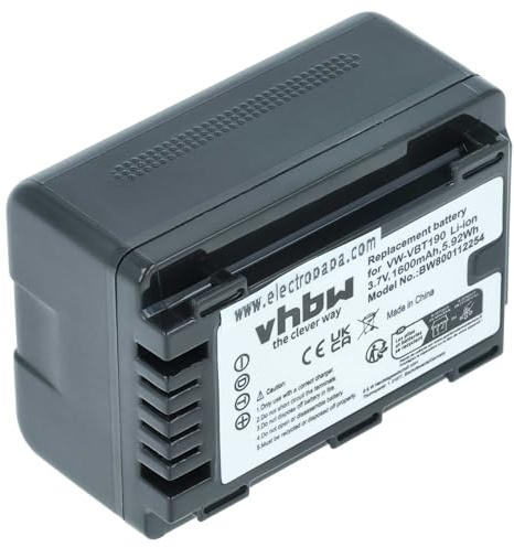 vhbw batteria compatibile con Panasonic VXF-999 videocamera camcorder (1600mAh, 3,6V, Li-Ion) con infochip