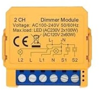 1 Uds interruptor de luz atenuador módulo de interruptor de atenuación inteligente interruptor de luz regulable de 1/2 vías(2 gang)