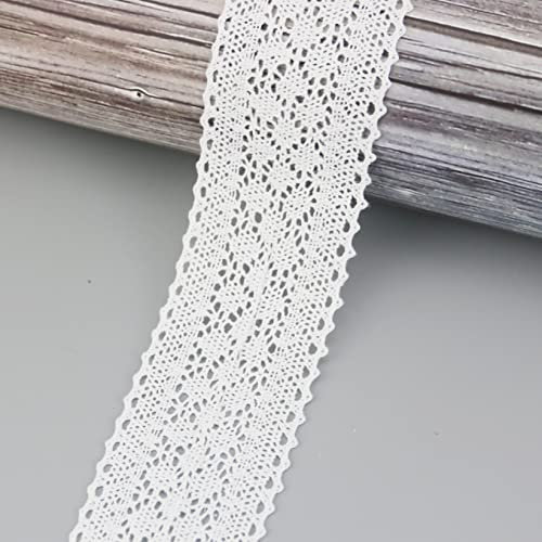 CHFYIJYHM 4,5 m pro Rolle, weiße Baumwolle, bestickt, Spitze, Netzstoff, zum Basteln, Nähen, Kleidung, handgefertigt, Bastelband, Materialien Spitze (Stil 28,9 cm, 5 cm)