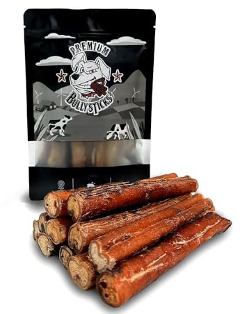 Pizzle Sticks for All Dogs, Beef Bully Chews Treat, Pack of 10 | 100% Grass Fed Beef, Low Odour, Long Lasting, Grain & Gluten Free, Single Ingredient Chew, Suitable for All Dog Sizes