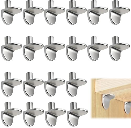 20 Pcs Heavy Duty L-Shaped Metal Shelf Support Pegs – Strong, Durable Bracket Clips for Shelving, Cabinets & Furniture, Easy Installation, Secure Fit