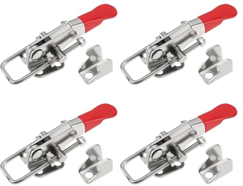 Briny River 4Pcs 40323 Heavy Duty Toggle Clamp Capacity 400LBs 304 Stainless Steel for Door Clamp Lid Freezer Trailer Latch
