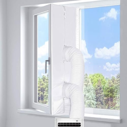 Klimaanlage Fensterabdichtung, Fensterabdichtung für Mobile Klimageräte Wäschetrockner und Ablufttrockner Kein Bohren Hot Air Stop zum Anbringen an Fenster, Flügelfenster, Dachfenster (300 cm)